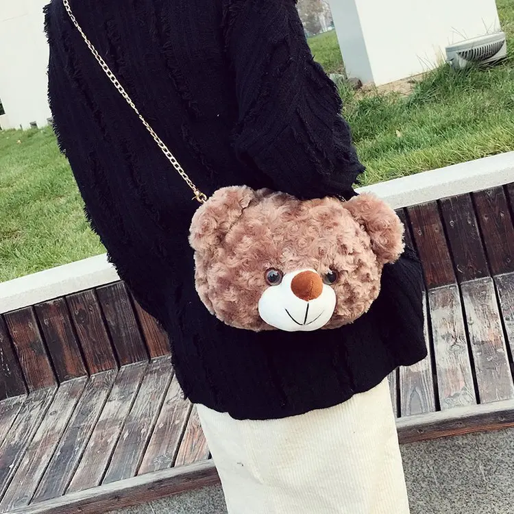fluffy teddy bag