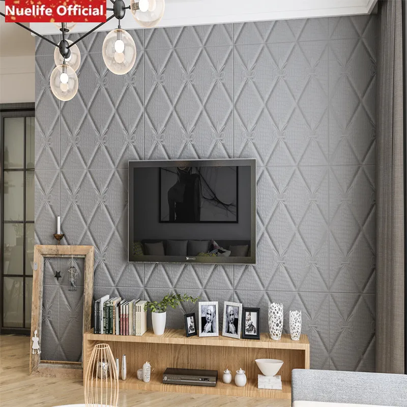 3D geometric pattern soft package wallpaper study dining room living room bedroom waterproof anti-collision foam wall stickers