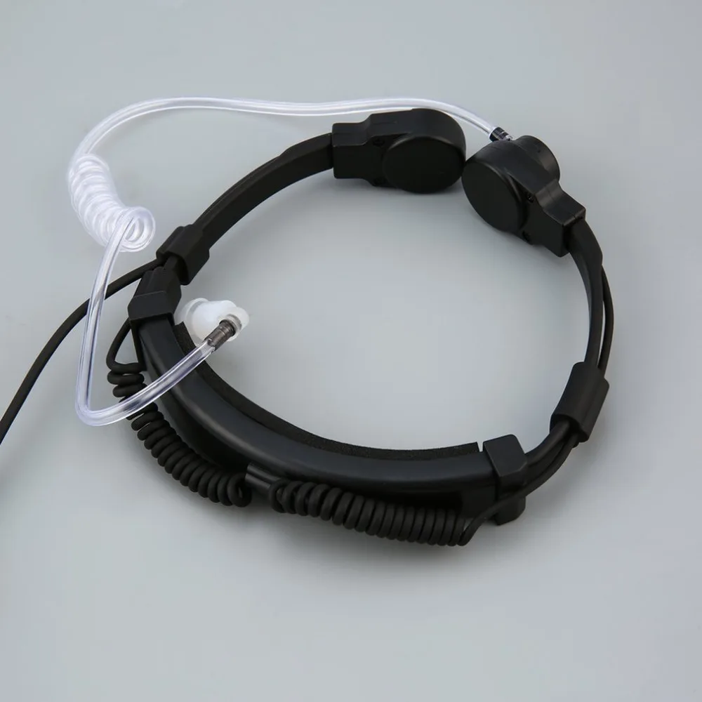 

For Iphone Android Mobile Phone 3.5mm Adjustable Throat Mic Microphone Covert Acoustic Tube Earpiece Headset With Finger Ptt