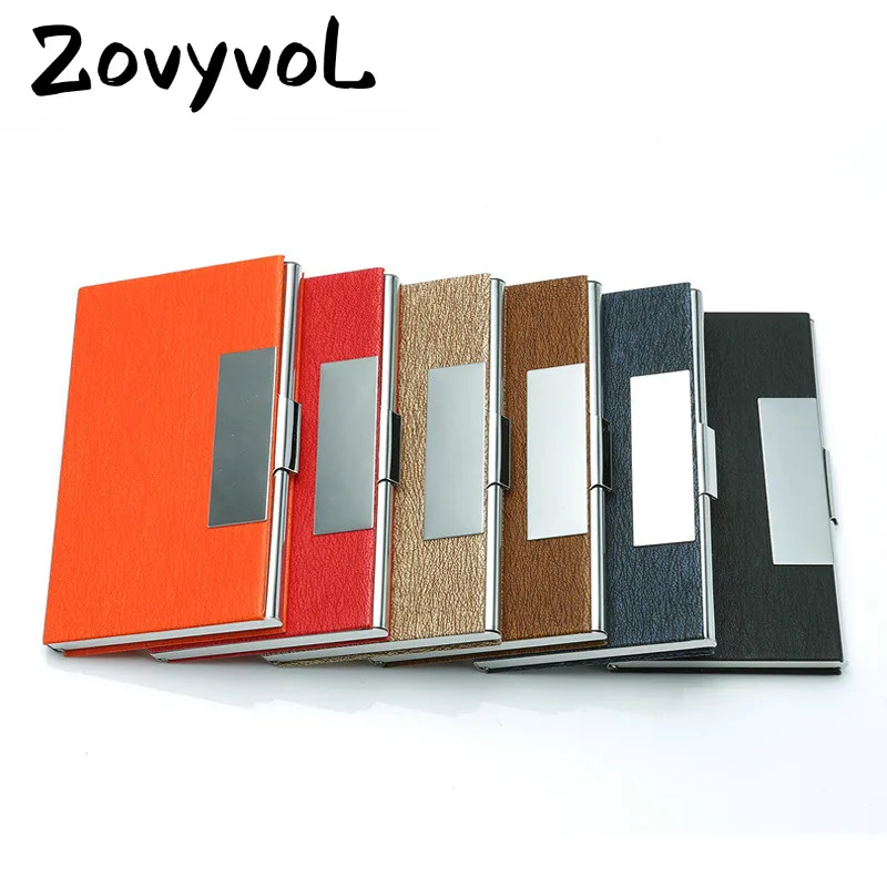 

ZOVYVOL Men Women Business ID Credit Card Holder Top Quality Card Package Stainless Steel Bank Custom Logo Card Case Nueva