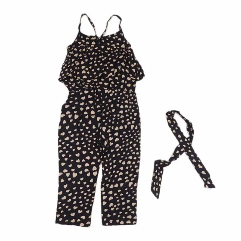 

Kids Girls Love Heart Straps Rompers Jumpsuits Piece Pants Clothing M3102