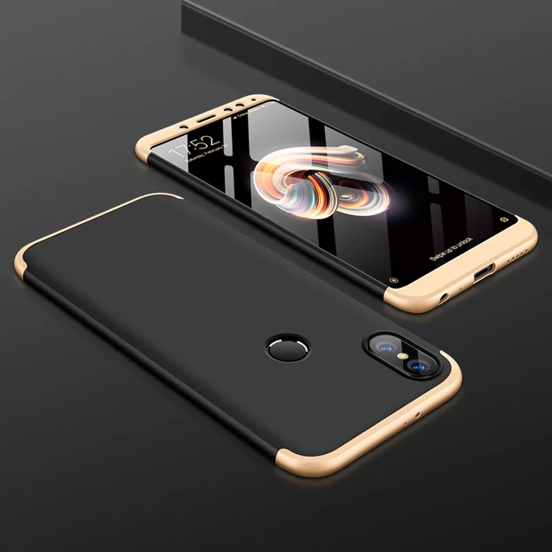 Чехол GKK для Xiaomi Redmi Note 5 360 Защита всего корпуса противоударный 3 в 1 жесткий