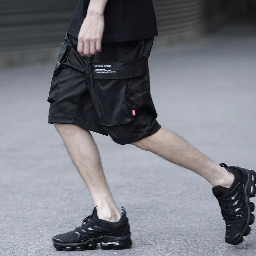 

2019 Men Summer Work Clothes Men Jogger Casual Male Breathable Comfortable Shorts Man Knee Length Big Pockets Black Trousers