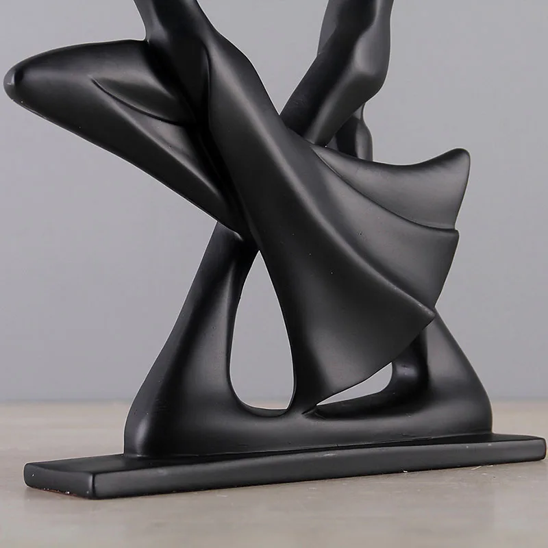 Современная Абстрактная черная статуя человека, статуя из смолы, украшения для дома, аксессуары, подарок, Геометрическая Смола, парная скульптура
