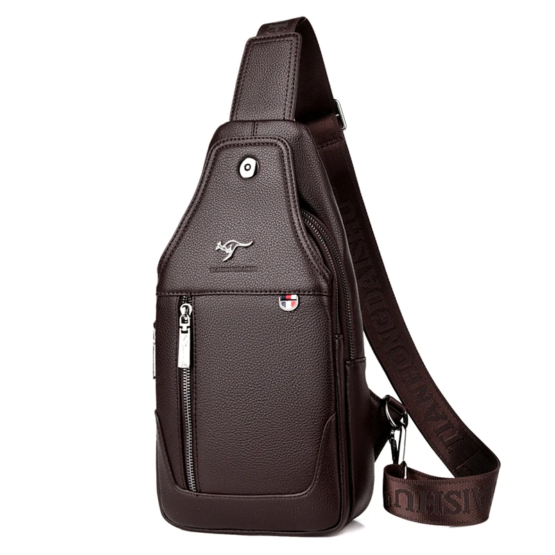  Luxury Brand Messenger Bag Leather Men Chest Bag Vintage Crossbody Shoulder Bag Men's Business Slin - 33041636298