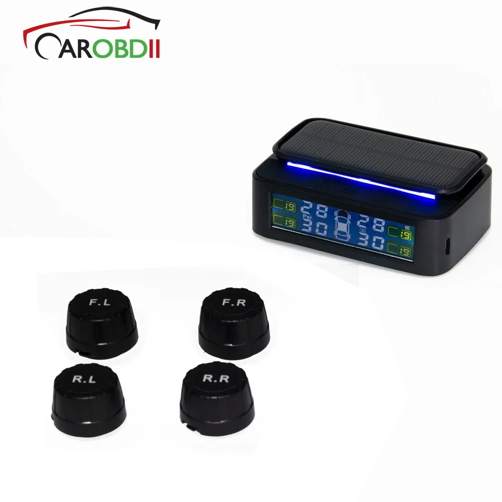 

2019 Newest Solar TPMS 4 Internal / External Sensors wireless tire pressure monitoring system Tire Pressure Monitoring System