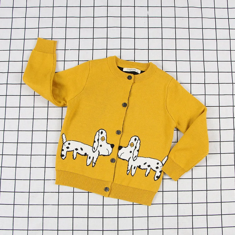 

Autumn Children's sweater boy girl long sleeve dog pattern clothing baby cotton knitting top INS Fashion Europe kids Cardigan
