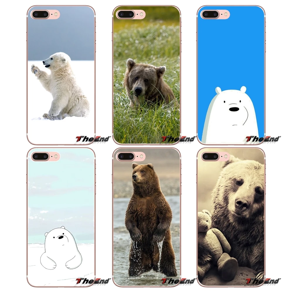 For Samsung Galaxy S2 S3 S4 S5 MINI S6 S7 edge S8 Plus Note 2 3 4 5 Grand Core Prime animals bears Lovely Transparent TPU Case | Мобильные