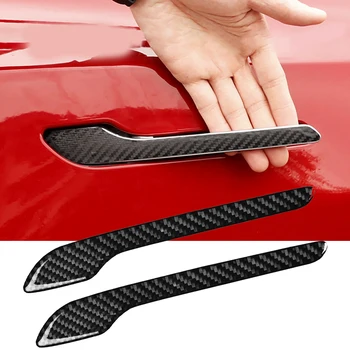

4Pcs Carbon Fiber Car Stickers auto Door Handle Decorative Stickers protective film For Tesla Model 3 Car Styling Accessories