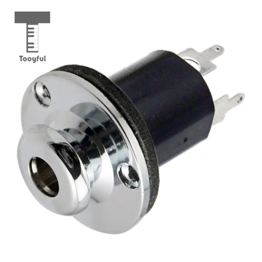 Tooyful 1/4' Guitar Bass Equalizer Jack EQ Preamp End Pin Output Input Socket Silver & Gold