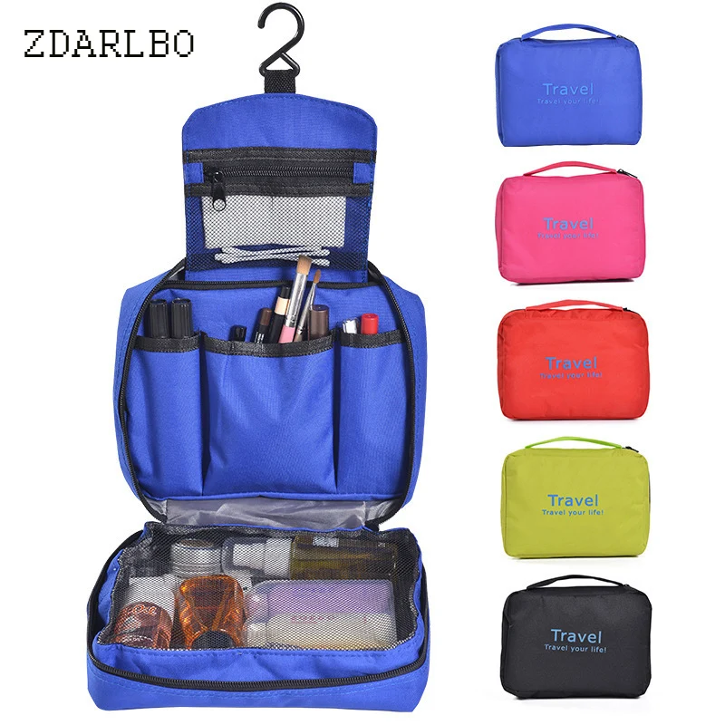 Multilayer Design Makeup Bag Foldable Hook Cosmetic Bag Women Outdoor Travel Multifunction Organizer Wash Bag