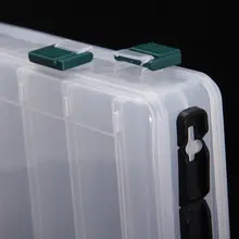 27*18*4,7 см двухсторонняя высокопрочная прозрачная видимая пластиковая коробка для приманки для рыбалки 14 отсеков с отверстием для слива для рыбалки Ta