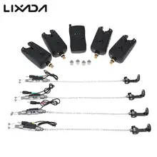 Светодиодный комплект сигнализации для рыбалки, беспроводной цифровой сигнал тревоги для рыбы, 4 рыболовных сигнализатора для укуса+ 1 приемник+ 4 цепных вешалки, чехол для переноски