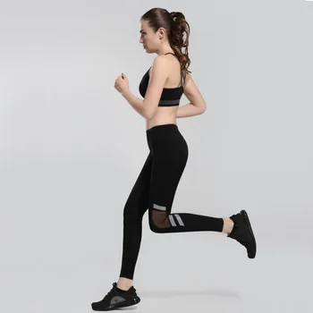 

OVESPORT Women Leggings Fitness Breathable Black Patchwork Leggings Women High Waist Push Up Quick Dry Workout Knitted