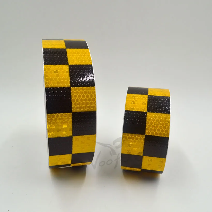 Yellow/Black Square diamonds reflective tape with self adhesive for truck Free shipping Yellow/Black Square diamonds reflective tape with self adhesive for truck Free shipping