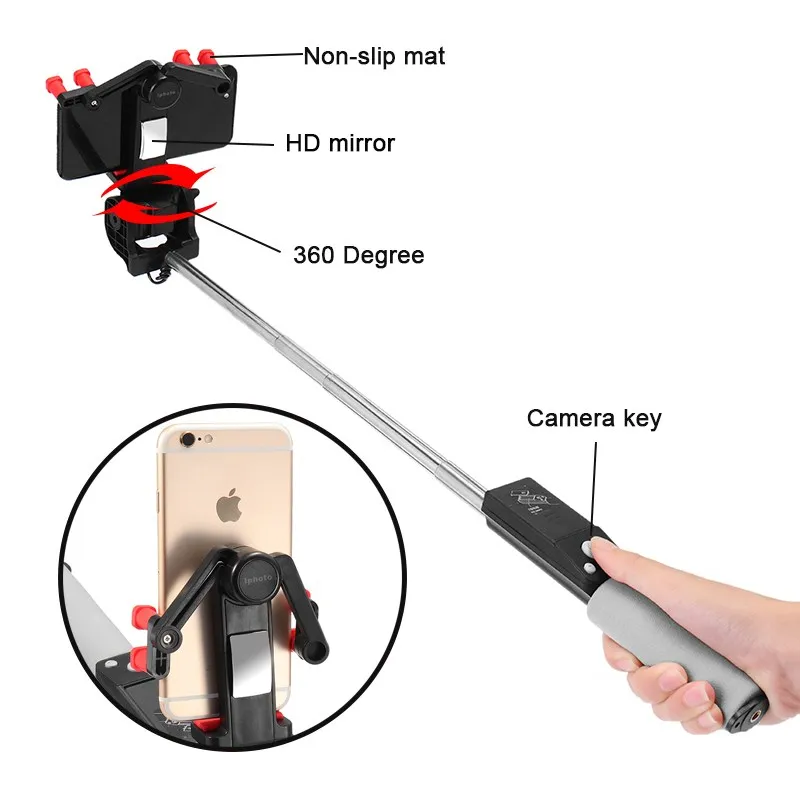 

Smart Wireless Bluetooth Self Selfie Stick Electric 360 Degree Rotation Extendable Monopod Universal for Smartphone New Arrival