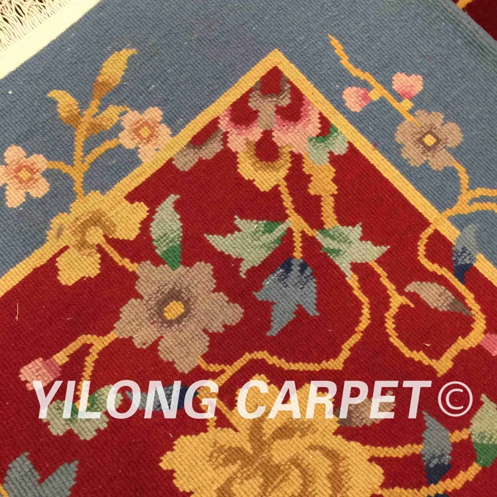 YILONG 5 'x8' ручная работа художественное украшение красный ковер ручной работы