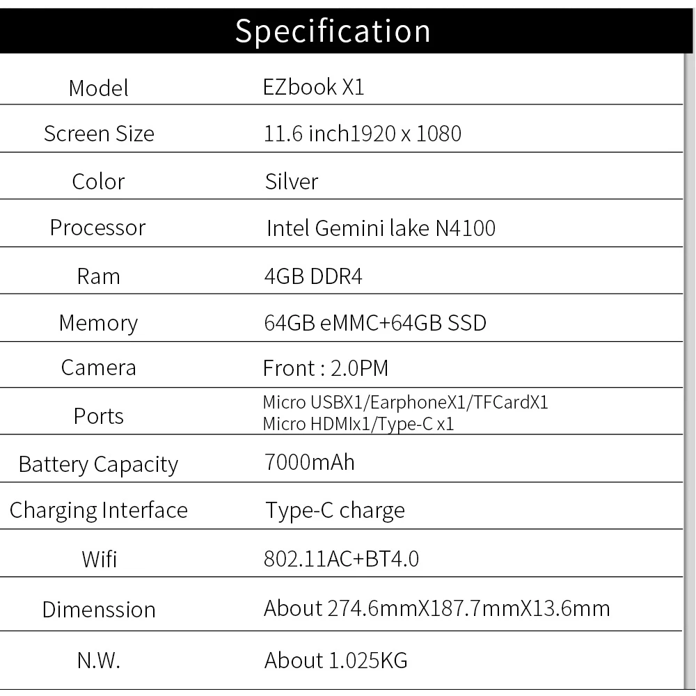 Jumper EZbook X1 laptop 11.6\ Jumper EZbook X1 laptop 11.6\