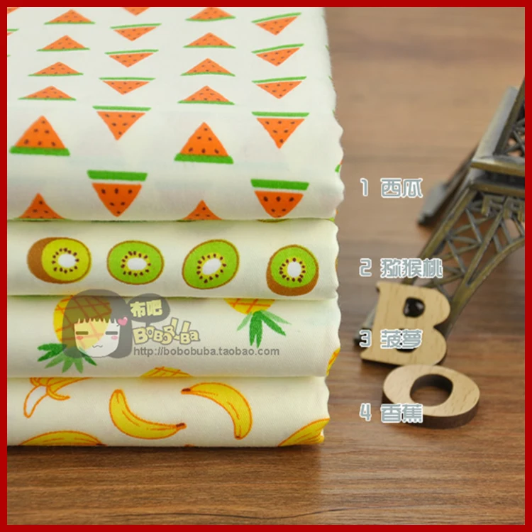

SMTA 50*160cm knitted fabric cotton the cloth tissu au metre sewing accessories embroidery patchwork fruit 180g/m