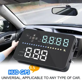 

Universal 3.5" Car A3 Hud Head Up Display with OBD2 OverSpeed Warning Plug & Play Vehicle Speed Engine Speed Water Temperature