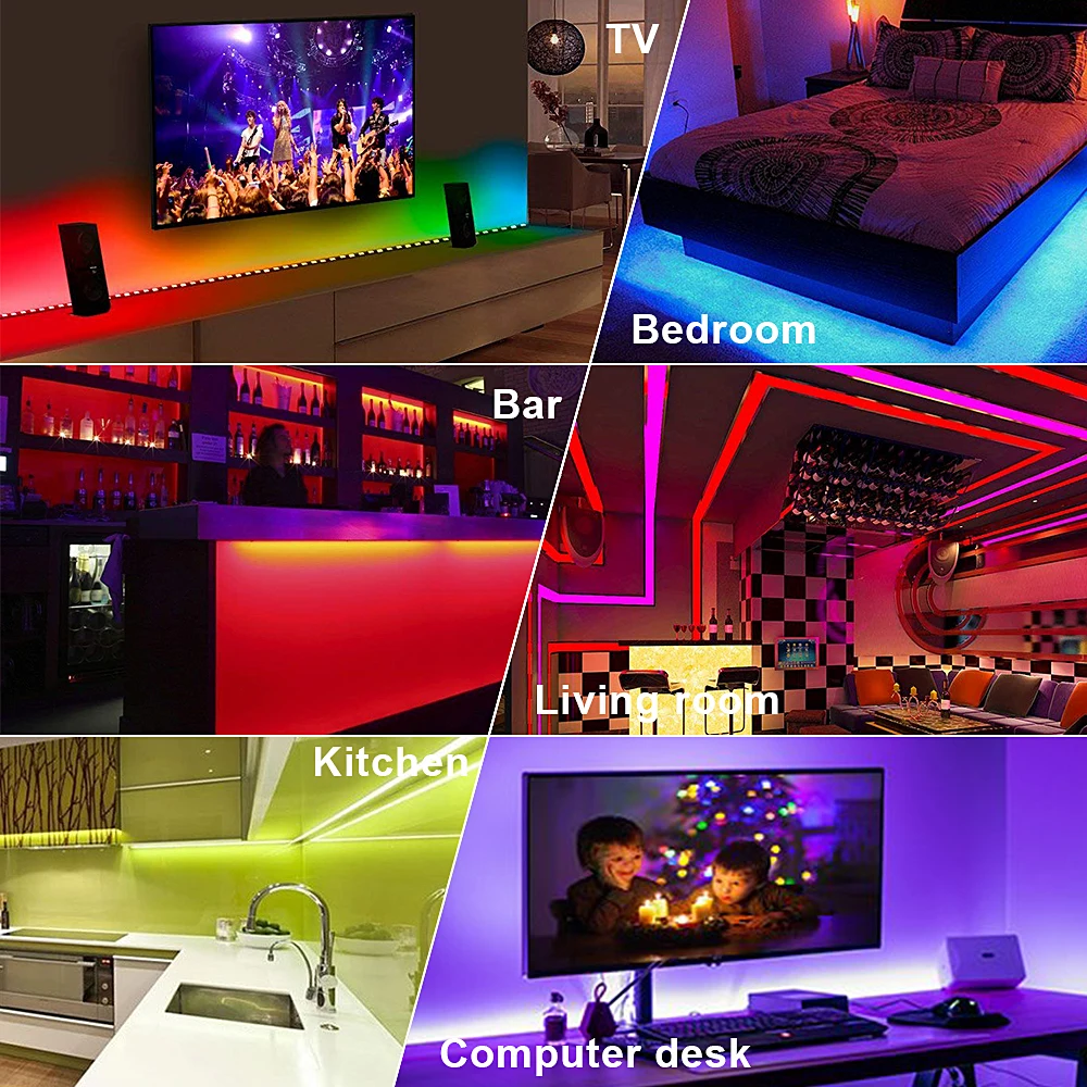 

Led Tape RGB Strip Light Waterproof Stripe Flexible Strip Lights Neon Ribbon