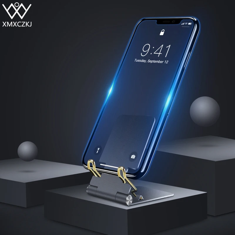 

XMXCZKJ Universal Mobile Phone Holder Stand Aluminium Alloy Desk Holder Support Bracket Adjustable Tablet For iPhone X Samsung
