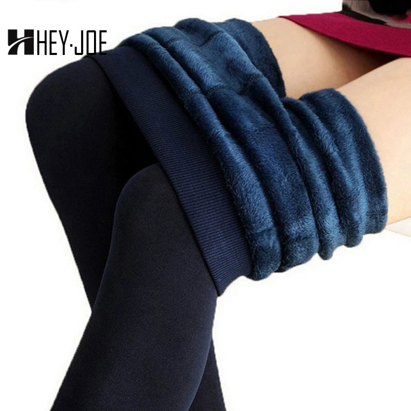 

HEYJOE 2017 S-XL Winter Plus Cashmere Leggings Woman Casual Warm Plus Size Faux Velvet Knitted Thick Slim Super Elastic Leggings