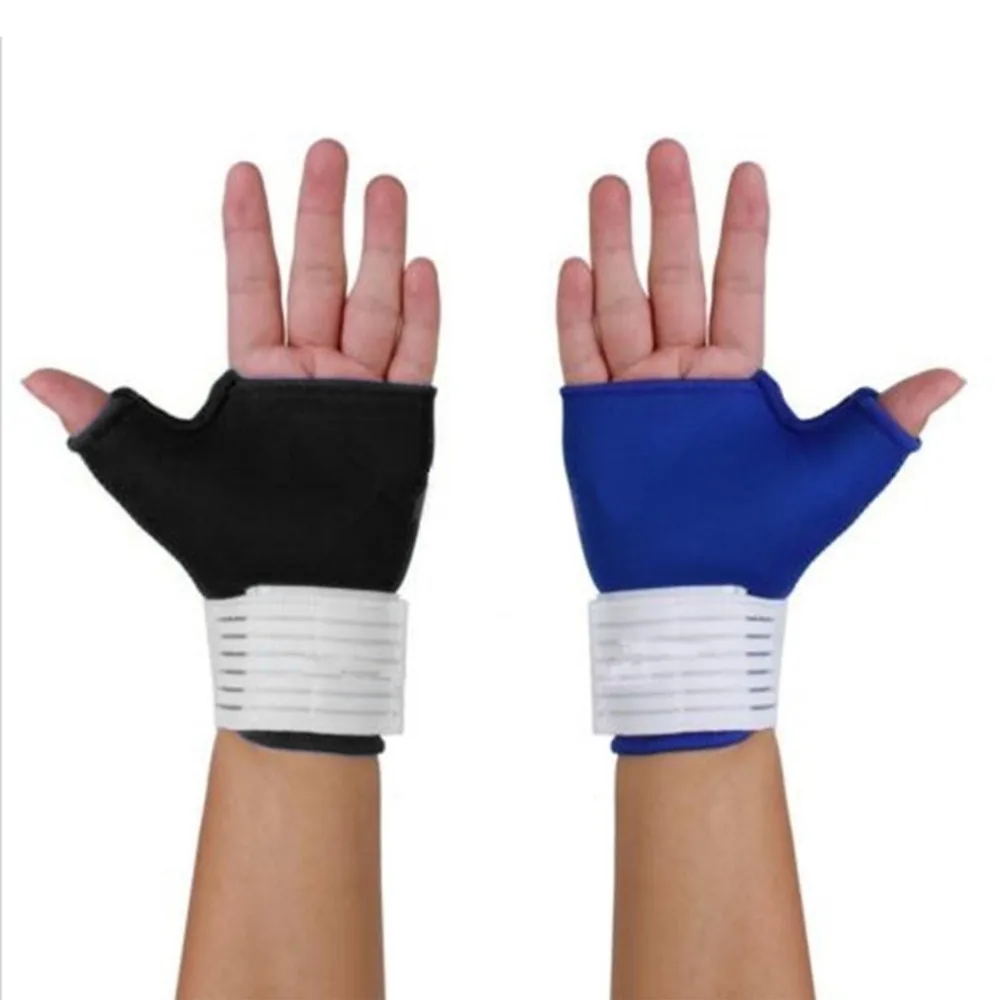 1pair Palm Wrist Hand Support Glove Sports Bandage Gym Half Finger