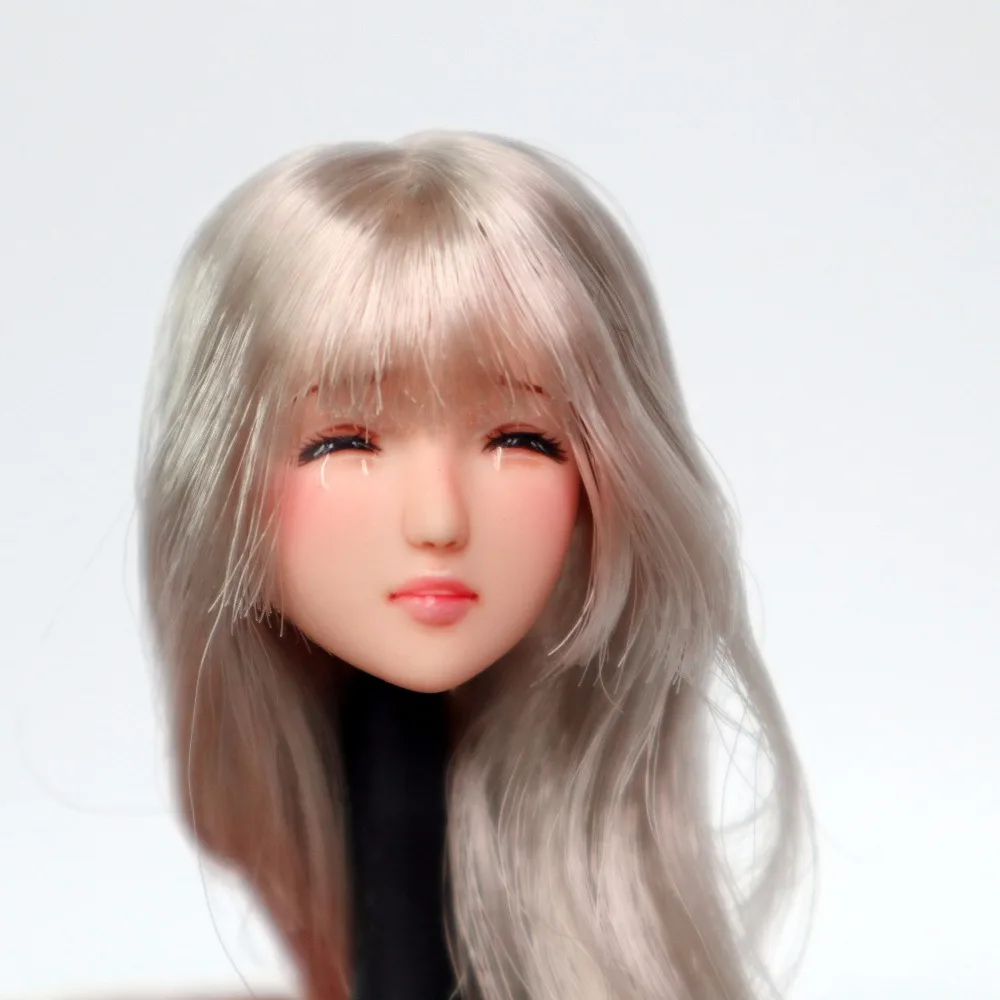 Estartek KE061 ручной Макияж на заказ 1/6 Obitsu серебряные волосы красота крик выразительность головы лепить для Phicen Фигурка DIY