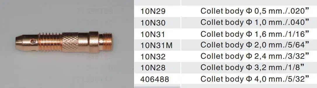 Chnsalescom 10 шт. 10N31M цанговые тела для Tig Сварочная горелка WP-17 WP-18 WP-26 2,0 мм 5/64"