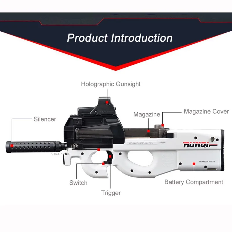 P90 Электрический воздушный мягкий пулевидный водяной пистолет, игрушечное оружие, уличная игра CS, граффити, пистолет для пейнтбола, для детей, подарок для мальчика