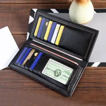 

2019 Newest Hot Men's Luxury Leather Bifold Checkbook Long Wallet Purse Clutch ID Credit Card Holder