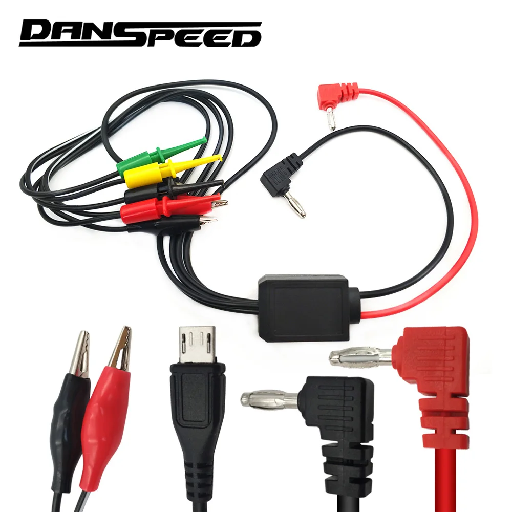 

DANSPEED Mobile Test Clip Hook Probe Cable Banana Plug Interface Lead Android Micro Phone Repair Cable
