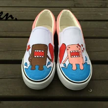 Вэнь ручная роспись обувь дизайн пользовательские мультфильм куклы граффити живопись белый слипоны парусиновые кроссовки для женщин и мужчин Низкий Топ плимсоллы