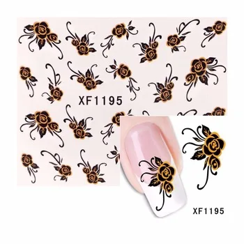 YZWLE 1 Sheet Flower Designs Water Transfer Sticker Nail Art Decals Nails Wraps Temporary Tattoos Watermark Nail Tools  1195