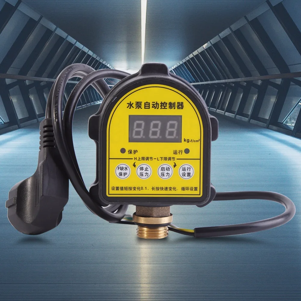 Цифровой контроллер автоматического воздушного насоса водяной масляный компрессор переключатель давления контроллер для водяного насоса 220 В 10 а функциональный 0-10 бар