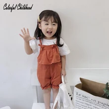 Новые весенние детские штаны для девочек, повседневные однотонные бандаж для беременных, штаны, нагрудник для новорожденных, Комбинезоны для детей 0-3 лет, infantil, штаны для девочек