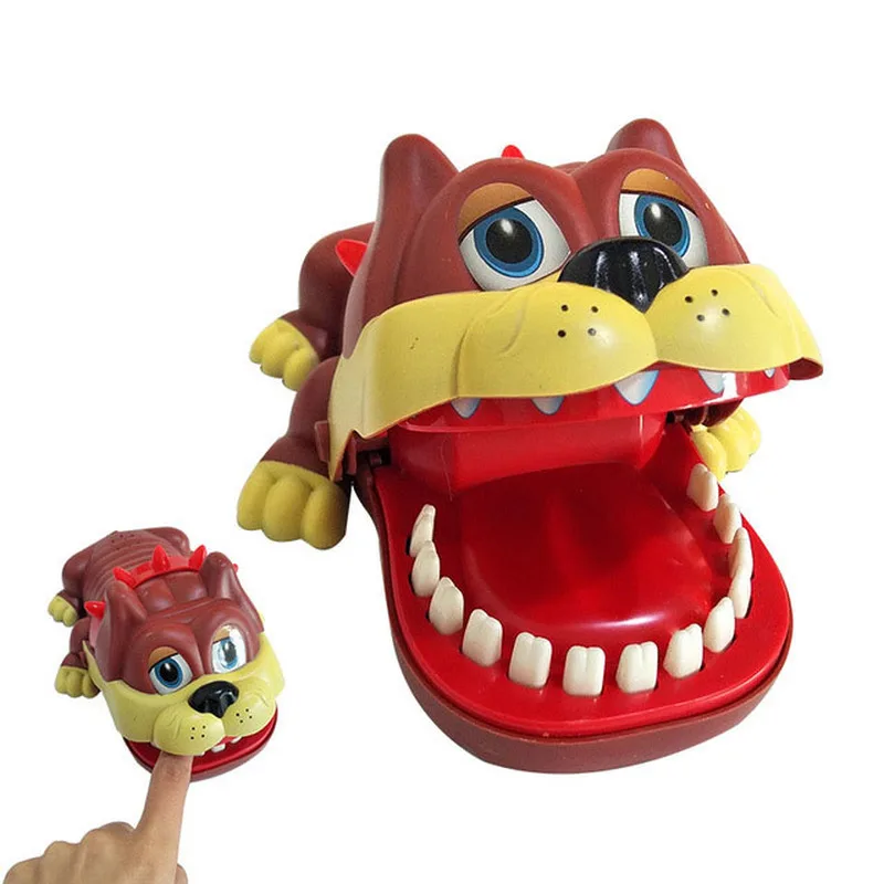 

New Baby Kids Brown Cute Dog Bitten Adult Tricky Funny Toy Biting Hand Games Fun Squeeze Toys Gifts Children's Funny Toys