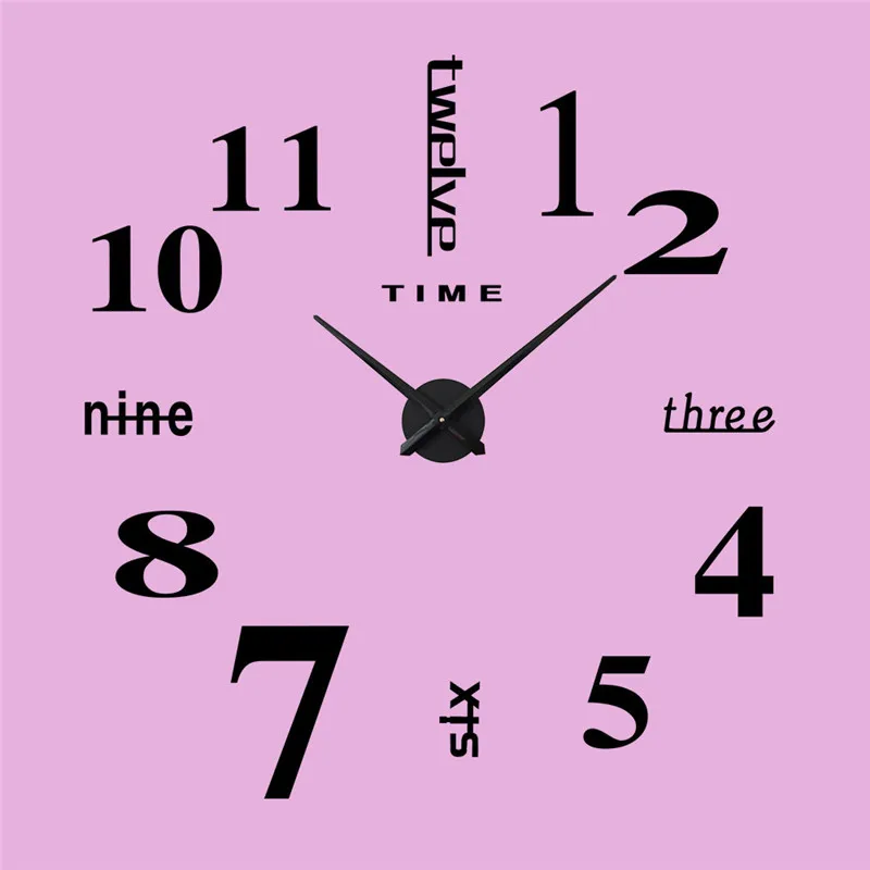 

Creative round pointer wall clock diy acrylic European watch personality home 3d wall sticker clock home decoration accessories