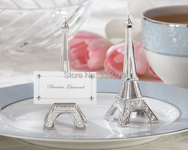 Wedding Favors Evening In Paris Eiffel Tower Silver Finish Place Card 