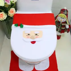 Санта Клаус Ванная комната крышка для унитаза коврик Рождество вечерние Home Decor