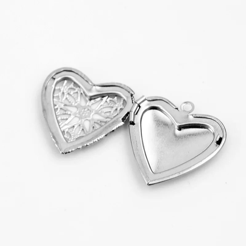 

10pcs Heart Locket Openable Box Lovely olive Shape Picture/Photo Frame sachet perfume satchel box Stainless Steel Pendant
