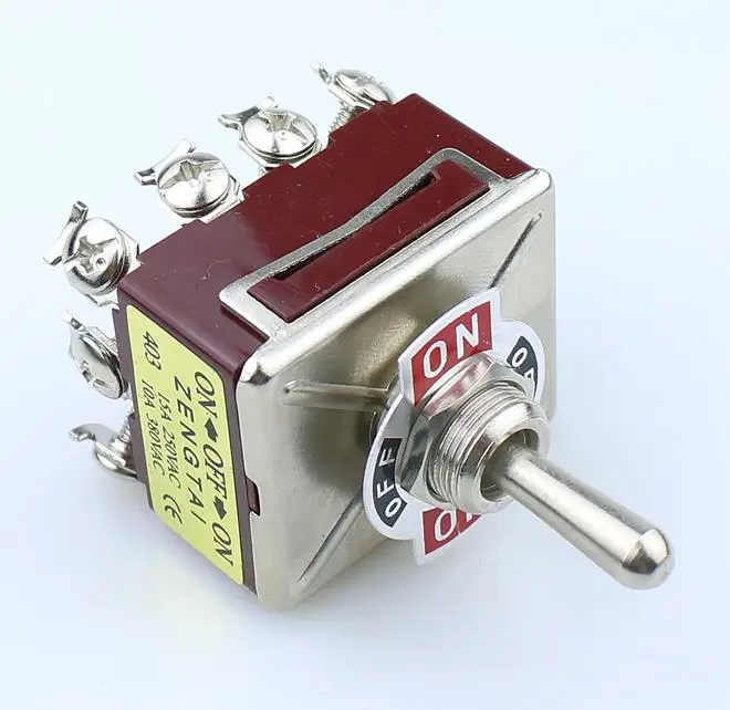 Toggle Switch 3 Position 12 Pin 4PDT ON-OFF-ON 10A/380VAC 15A/250VAC I2 Toggle Switch 3 Position 12 Pin 4PDT ON-OFF-ON 10A/380VAC 15A/250VAC I2