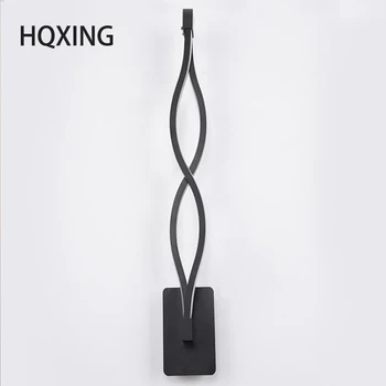 

HQXING modern LED Acrylic wave white/black wall lamp for bedroom bedside lamp Corridor aisle porch lamp AC85-265V