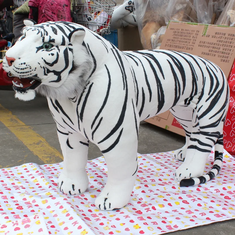 huge plush white tiger toy big standing tiger doll strong tiger gift about 110cm