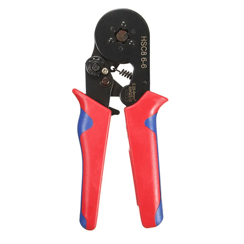 

Mini-Type Self-Adjustable Six Mandrel Ratchet HSC8 6-6 Crimper Plier For Wire Terminal Connector 0.25-6mm2 Multi Hand Tools