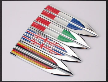 

Car styling Flag shaped fender side metal blade car sticker car accessories for Audi a4 a3 q5 q7 a5 b6 b8 a6 c5 b7 c6
