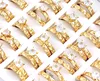 Wholesale 12Sets Cubic Zircon Stainless Steel Rings Men Women Wedding Jewelry FREE Shipping 1