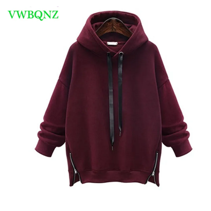 

Oversized Women Hoodies Zip Sweatshirts 2018 Spring Autumn Loose Long-sleeved Warm Pullover Sweatshirt Female Casual tops M-6XL