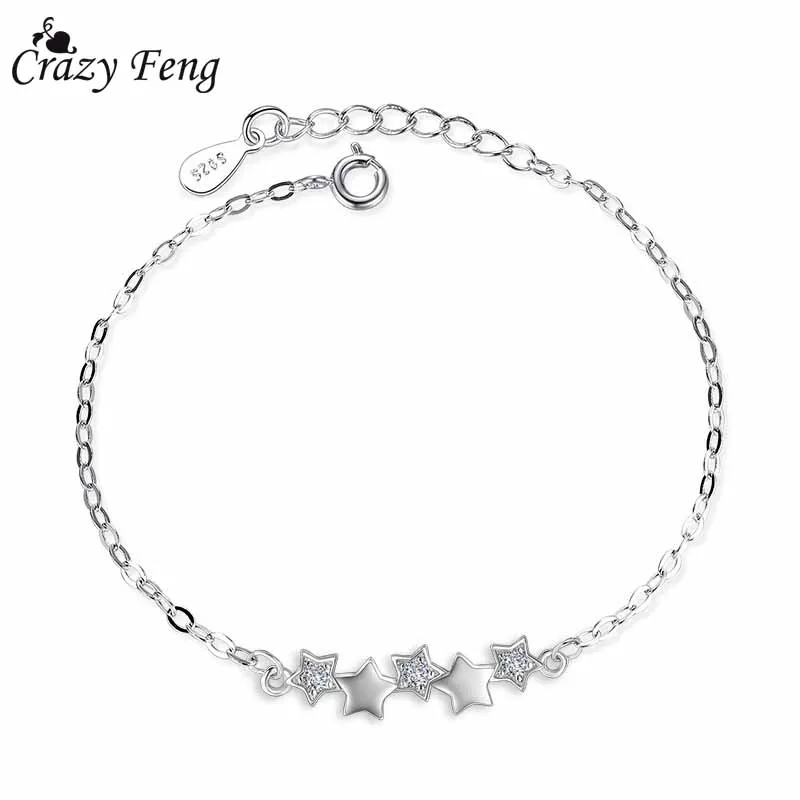 

Crazy Feng Charms CZ Crystal Bracelets For Women Girlfriend Christmas Gift Bijoux Trendy Star Beads Chain Pulsera Bangles Jewlry